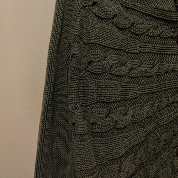 Isabella Bird Olive Green Comfy Cable Knit Cardigan Sweater – XL (M to XXL Fit) - Picture 10 of 13